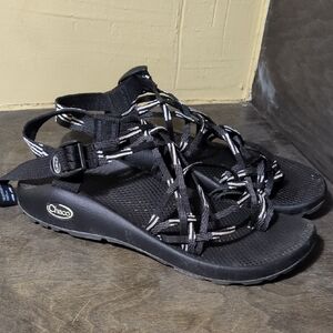 Chaco Black and White Strappy Sandals
